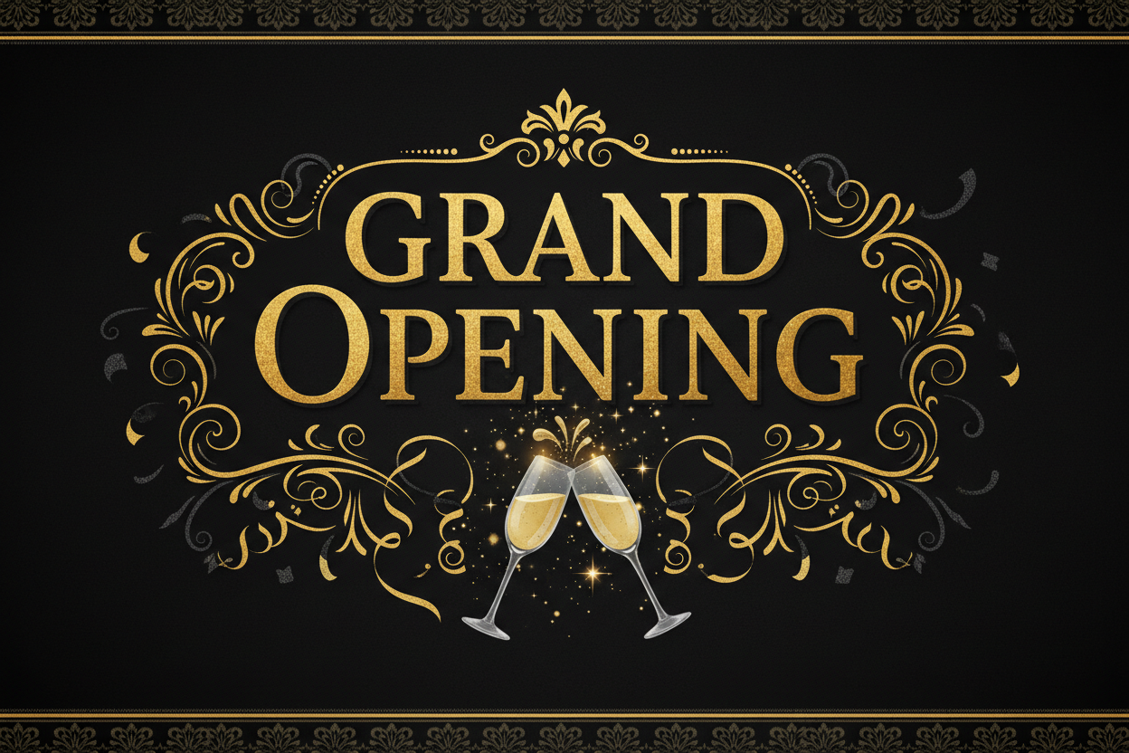 fancy grand opening bannr